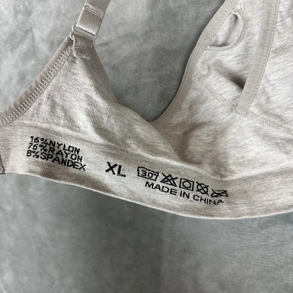 Seamless Nursing Bra Women's XL Heathered Gray